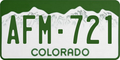 CO license plate AFM721