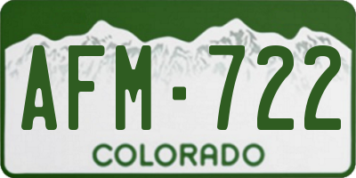 CO license plate AFM722