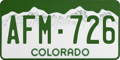 CO license plate AFM726