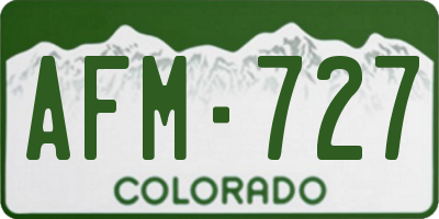 CO license plate AFM727