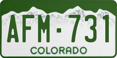 CO license plate AFM731