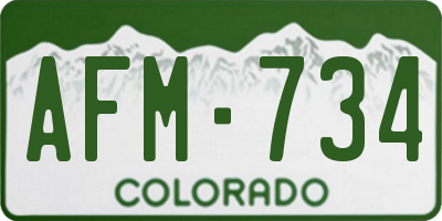 CO license plate AFM734