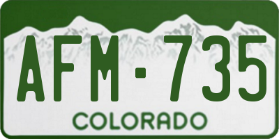 CO license plate AFM735
