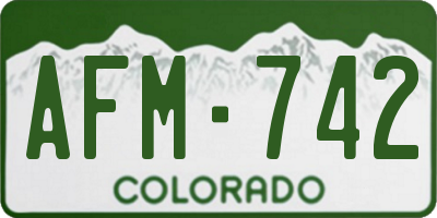 CO license plate AFM742