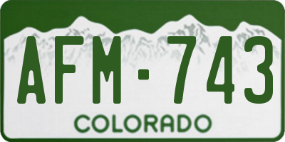 CO license plate AFM743