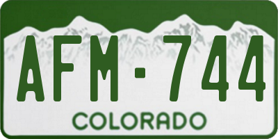 CO license plate AFM744