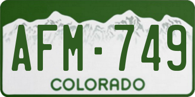 CO license plate AFM749