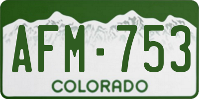 CO license plate AFM753