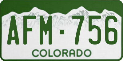 CO license plate AFM756