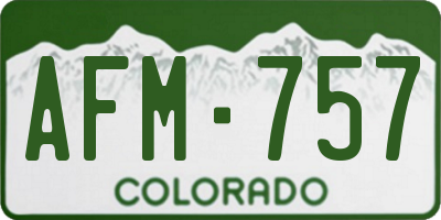 CO license plate AFM757
