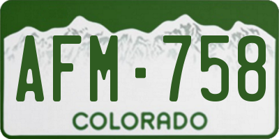 CO license plate AFM758