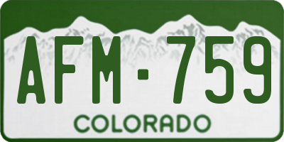 CO license plate AFM759