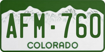 CO license plate AFM760