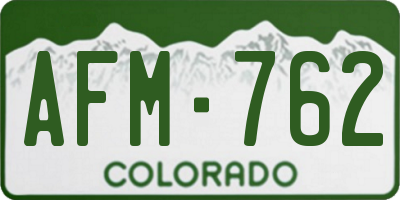 CO license plate AFM762