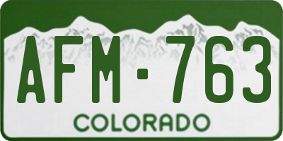 CO license plate AFM763