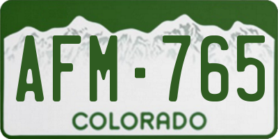 CO license plate AFM765