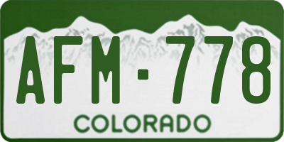 CO license plate AFM778