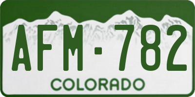 CO license plate AFM782