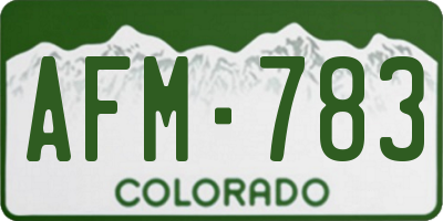 CO license plate AFM783