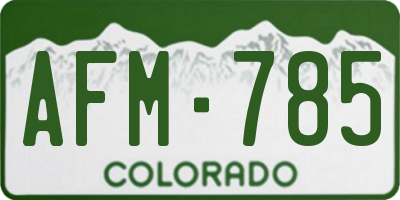 CO license plate AFM785