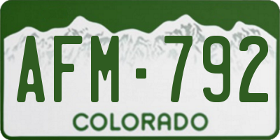 CO license plate AFM792
