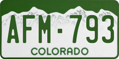 CO license plate AFM793