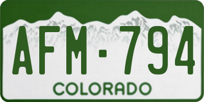 CO license plate AFM794