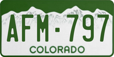 CO license plate AFM797