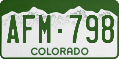 CO license plate AFM798