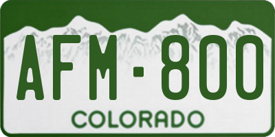 CO license plate AFM800