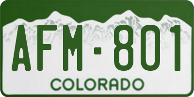 CO license plate AFM801