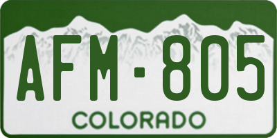 CO license plate AFM805
