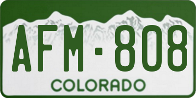 CO license plate AFM808