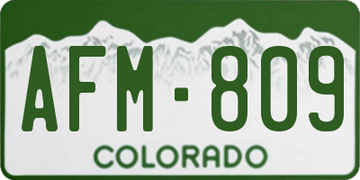 CO license plate AFM809