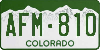 CO license plate AFM810