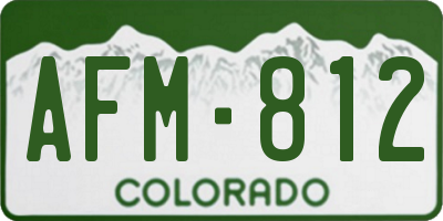 CO license plate AFM812