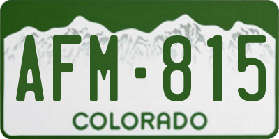 CO license plate AFM815