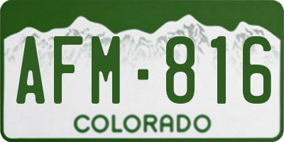 CO license plate AFM816