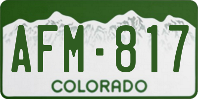CO license plate AFM817