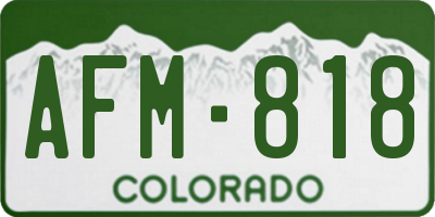 CO license plate AFM818