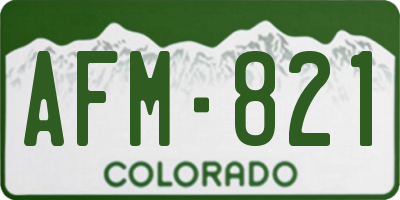 CO license plate AFM821