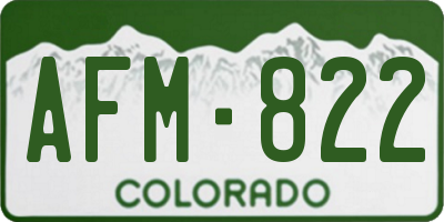 CO license plate AFM822