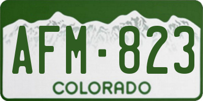 CO license plate AFM823