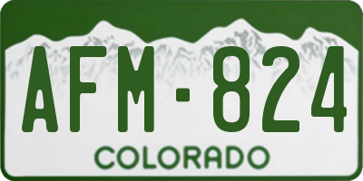 CO license plate AFM824