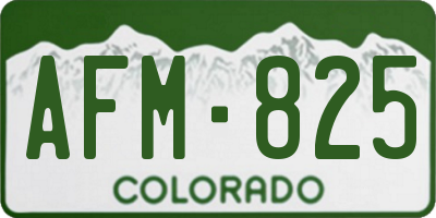 CO license plate AFM825