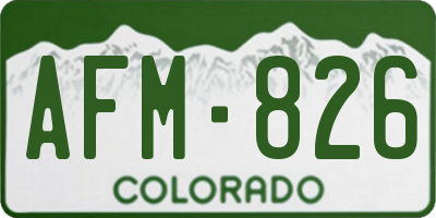 CO license plate AFM826