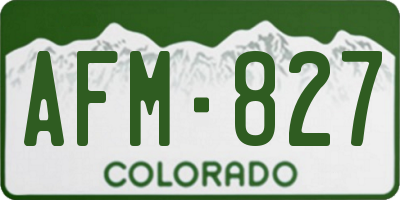 CO license plate AFM827