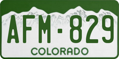 CO license plate AFM829