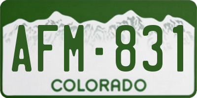 CO license plate AFM831