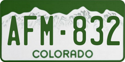 CO license plate AFM832